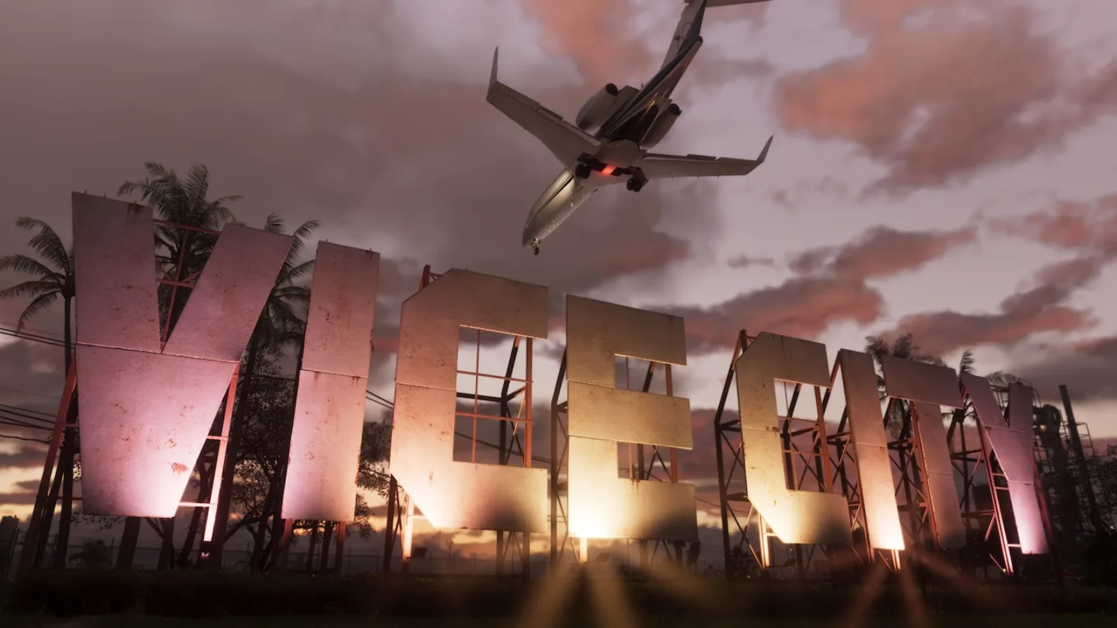 GTA 6 : le panneau de Vice City dans une capture officielle du jeu