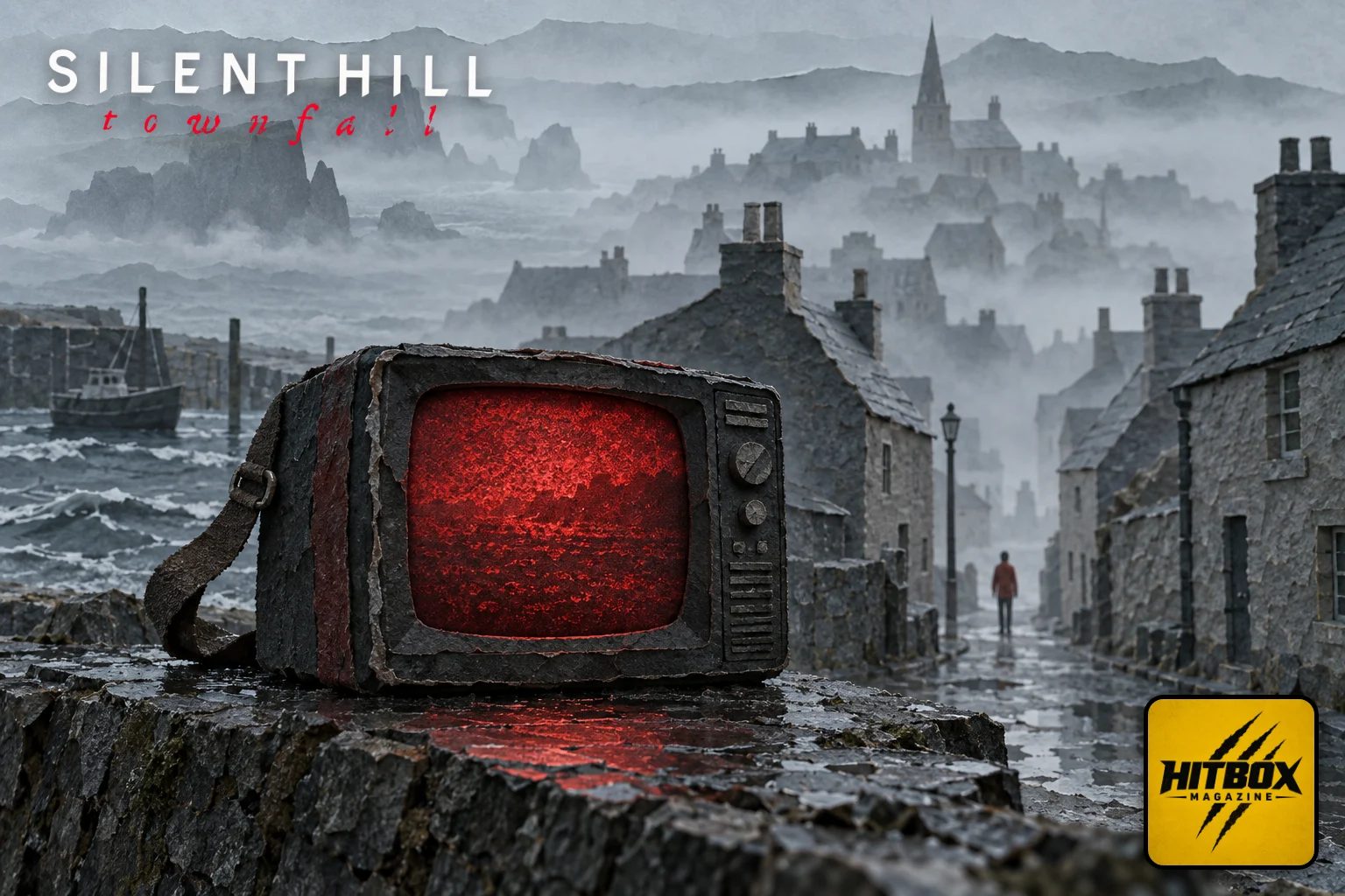Silent Hill: Townfall ville écossaise en papier découpé noyée dans le brouillard, télévision de poche
