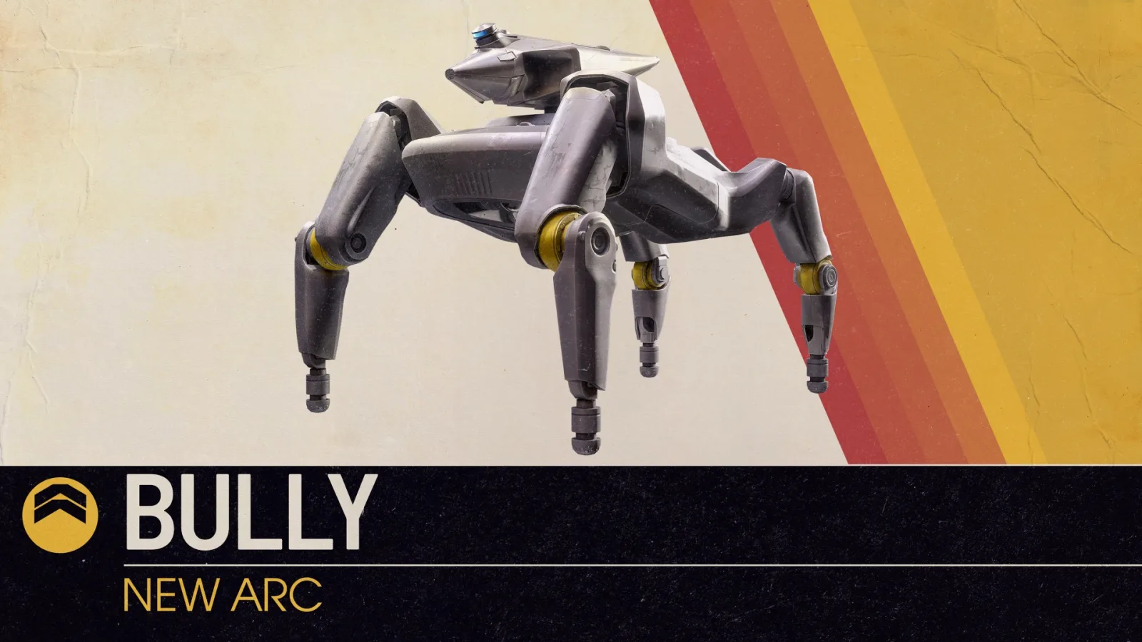The official reveal card of the Bully, a four-legged ARC Raiders machine