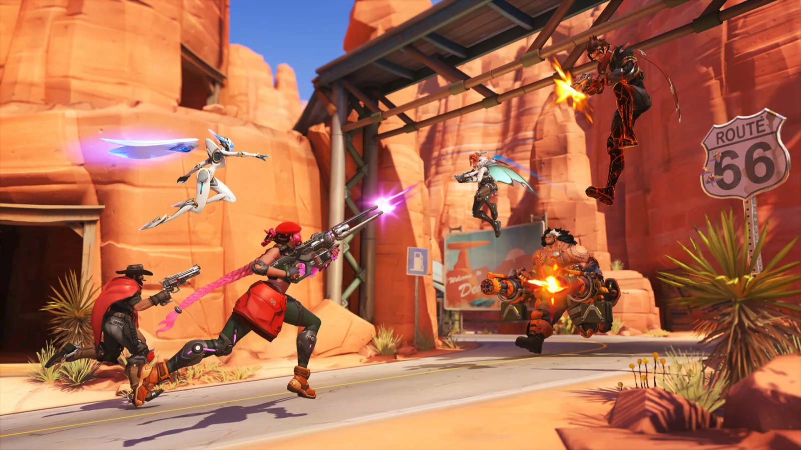 Six heroes clash on Overwatch's Route 66, a new playground for Doctrine