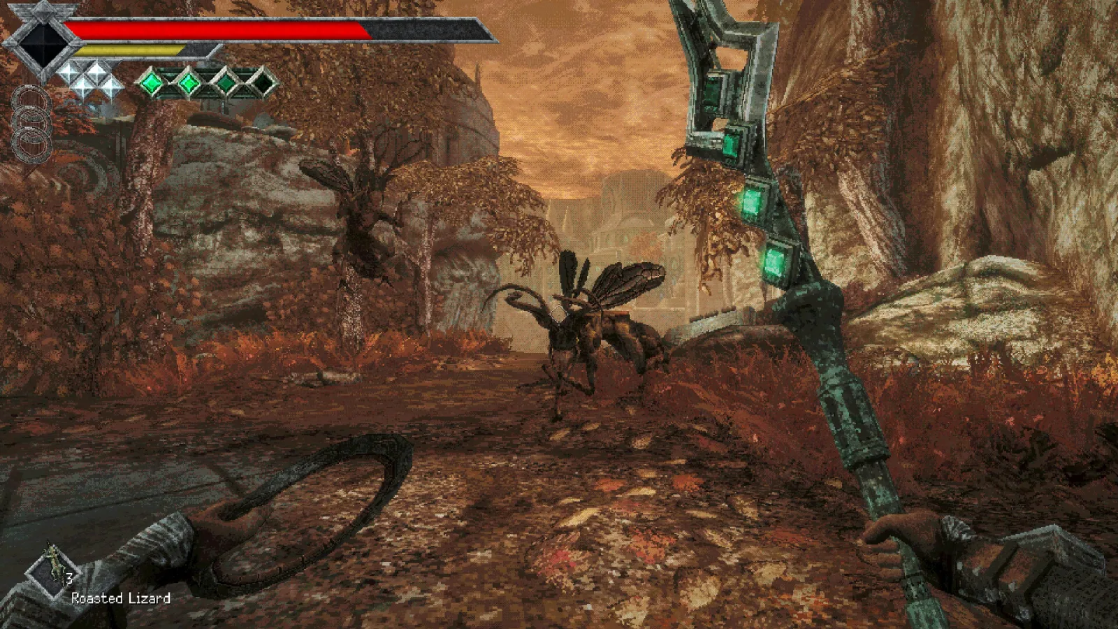 Queen's Domain: a first-person fight against a giant insect on the island