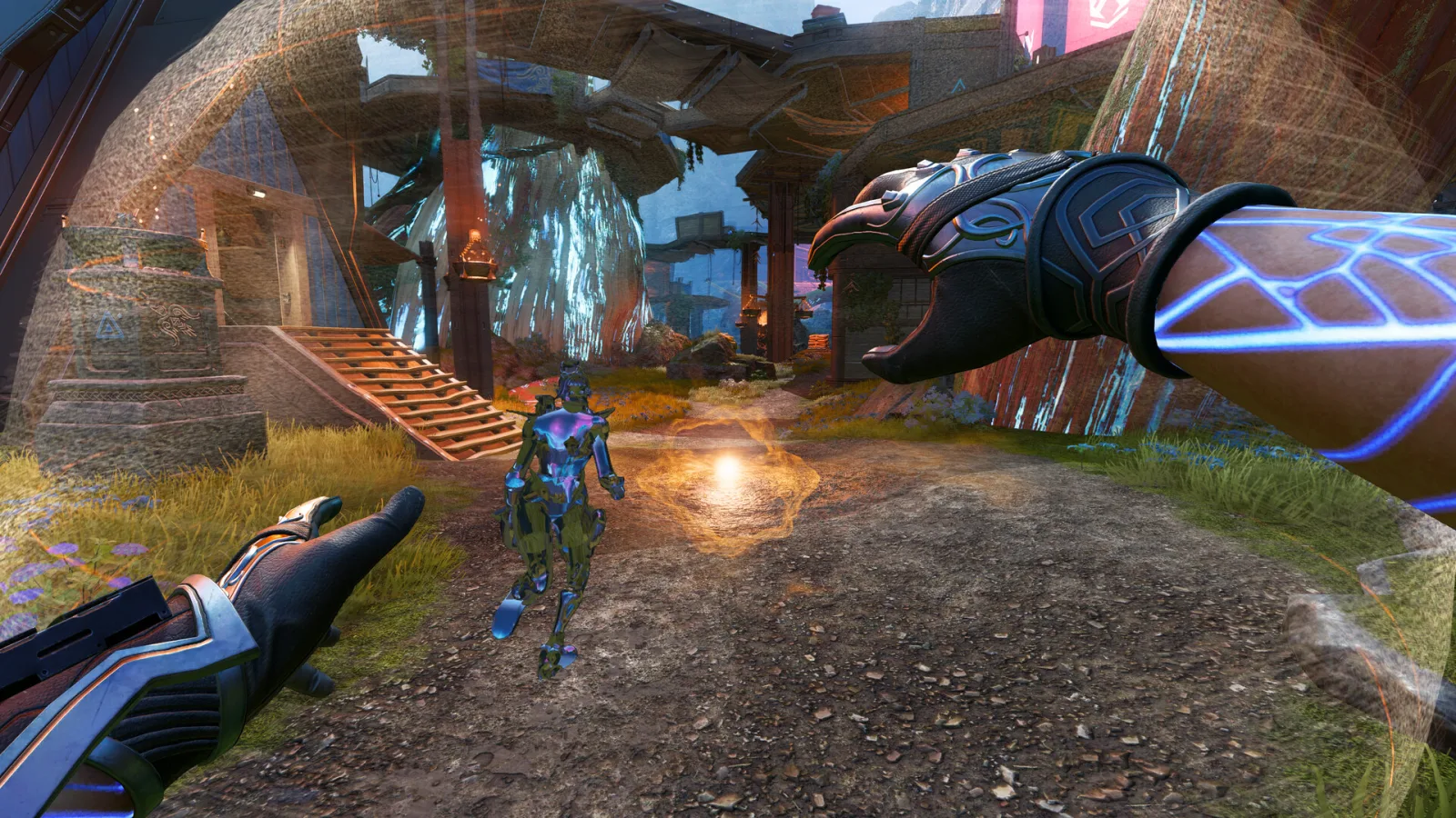 Apex Legends: a first-person firefight in a village